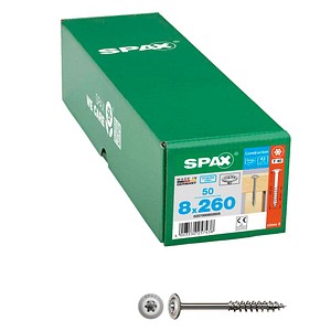SPAX® Holzbauschrauben T40 Tellerkopf Edelstahl A2 0257000802605 8 mm x 260 mm, 50 St. von SPAX®