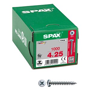 SPAX® Universalschrauben Z2 Halbrundkopf WIROX 0231010400255 4 mm x 25 mm, 1000 St. von SPAX®