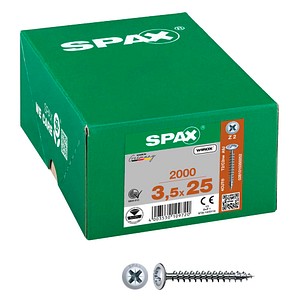 SPAX® Universalschrauben Z2 Rückwandkopf WIROX 0281010350252 3,5 mm x 25 mm, 2000 St. von SPAX®