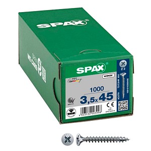 SPAX® Universalschrauben Z2 Senkkopf WIROX 1081010350455 3,5 mm x 45 mm, 1000 St. von SPAX®