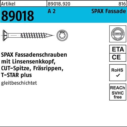 100 Stk. Spax Fassadenschraube R 89018 LISEKO T-STAR 5x 80/46-T A 2 100 Stück 100 Stk. Spax Fassadenschraube R 89018 LISEKO T-STAR 5x 80/46-T A 2 100 Stück von SPAX International GmbH & Co. KG