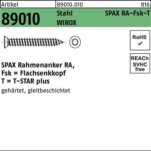 100 Stk. Spax Rahmenanker R 89010 SEKO T-STAR plus 7,5x80-T30 galv.verz. WIROX 100 Stk. Spax Rahmenanker R 89010 SEKO T-STAR plus 7,5x80-T30 galv.verz. WIROX von SPAX International GmbH & Co. KG