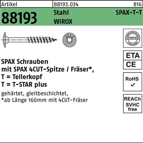 100 Stk. Spax Tellerkopfschraube R 88193 Spitze/T-STAR 6x80/61-T30 Sta verz. 100 Stk. Spax Tellerkopfschraube R 88193 Spitze/T-STAR 6x80/61-T30 Sta verz. von SPAX International GmbH & Co. KG