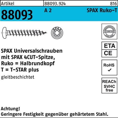 200 Stk. Spax Schraube R 88093 Ruko Spitze/T-STAR VG 3x 20/16-T10 A 2 200 Stück 200 Stk. Spax Schraube R 88093 Ruko Spitze/T-STAR VG 3x 20/16-T10 A 2 200 Stück von SPAX International GmbH & Co. KG