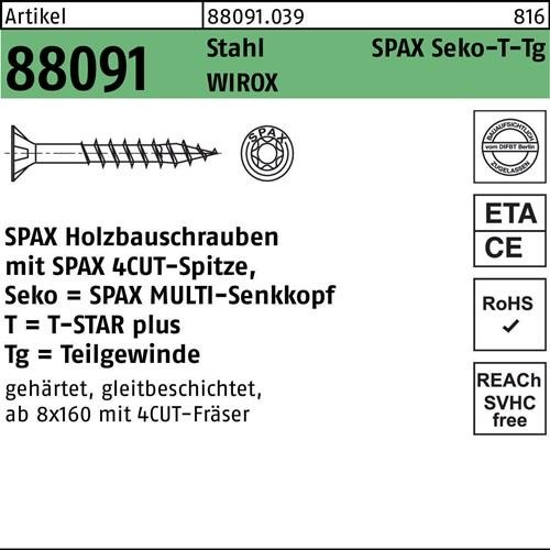 50 Stk. Spax Schraube R 88091 SEKO/T-STAR TG 10x 450/80-T50 Stahl WIROX 50 50 Stk. Spax Schraube R 88091 SEKO/T-STAR TG 10x 450/80-T50 Stahl WIROX 50 von SPAX International GmbH & Co. KG