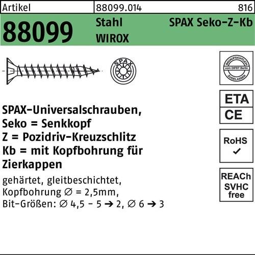 500 Stk. Spax Spanplattenschraube R 88099 Seko PZ 4,5x70/59-Z Sta galv.verz. 500 Stk. Spax Spanplattenschraube R 88099 Seko PZ 4,5x70/59-Z Sta galv.verz. von SPAX International GmbH & Co. KG