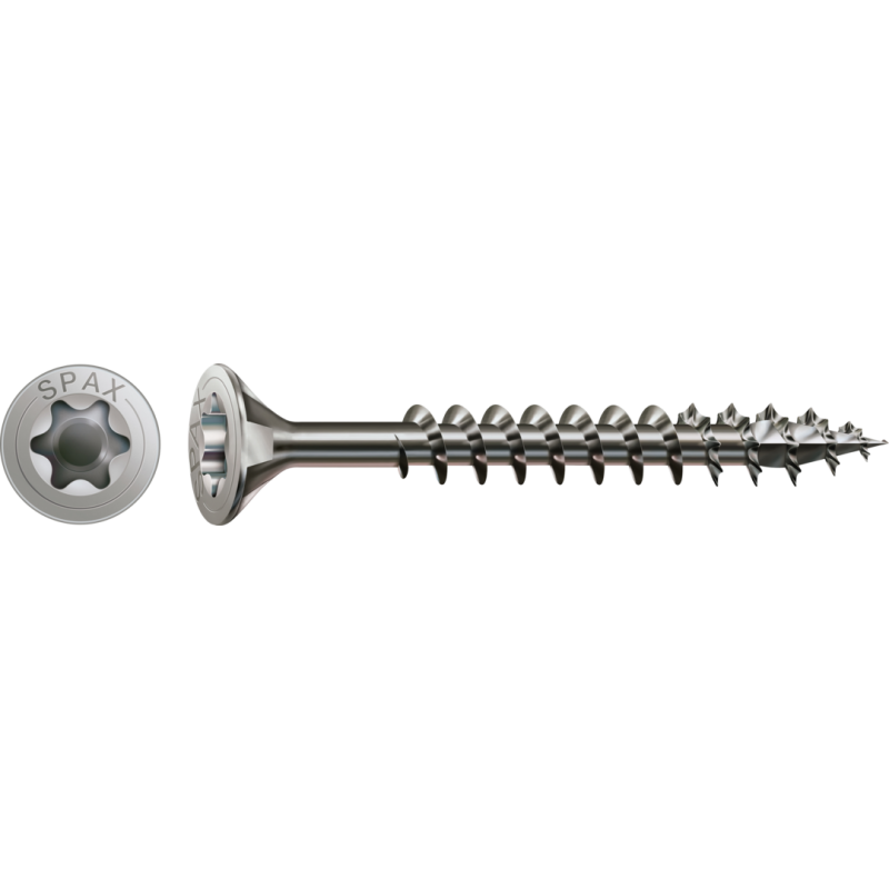 SPAX Universalschraube Edelstahl A2 Vollgewinde Senkkopf T-STAR plus CUT4-Spitze 6 x 80mm - 100 Stück von SPAX International GmbH & Co. KG