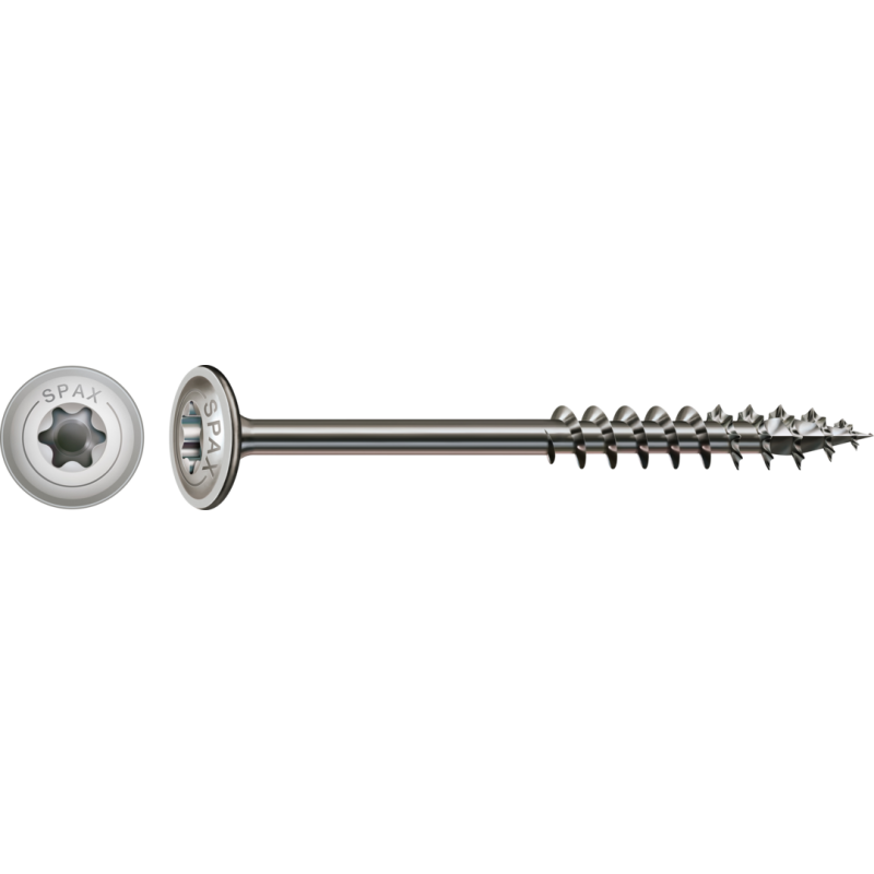 SPAX HI.FORCE Holzbauschraube Edelstahl A2 Teilgewinde Tellerkopf T-STAR plus 4CUT-Spitze 6 x 140mm - 100 Stück von SPAX International GmbH & Co. KG