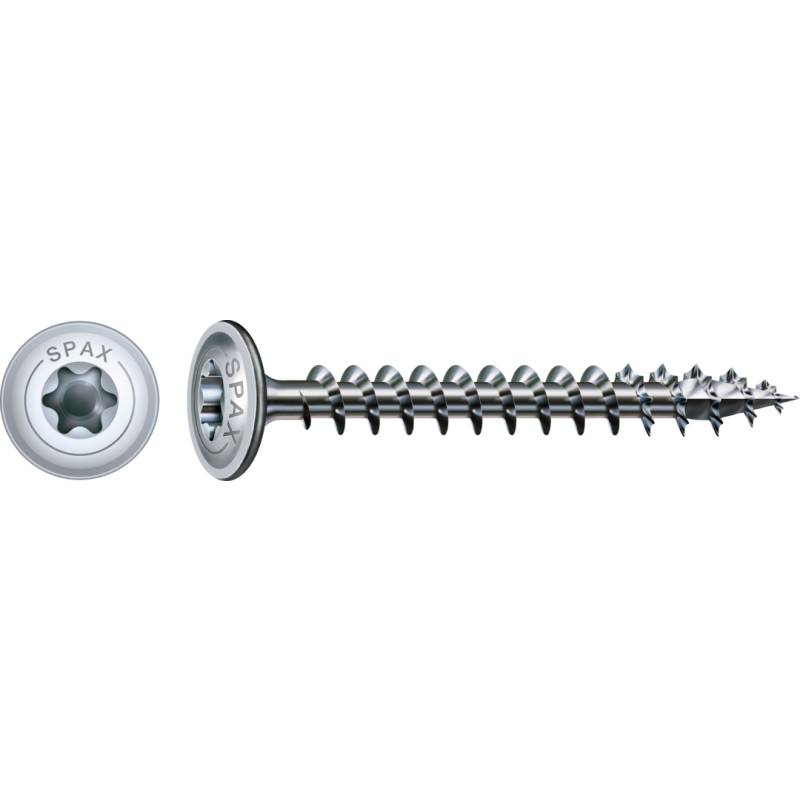 SPAX HI.FORCE Holzbauschraube WIROX Vollgewinde Tellerkopf T-STAR plus 4CUT-Spitze 6 x 80mm - 100 Stück von SPAX International GmbH & Co. KG
