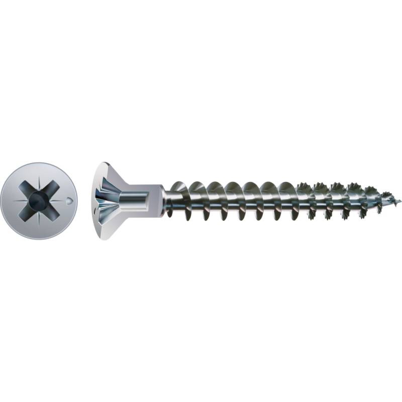 SPAX Universalschraube WIROX Vollgewinde Senkkopf mit Kopfbohrung Kreuzschlitz S-Spitze 4,5 x 70mm - 500 Stück von SPAX International GmbH & Co. KG