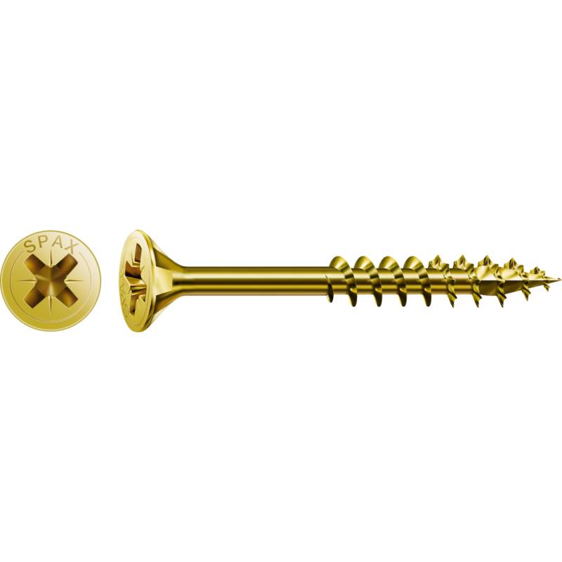 SPAX Universalschraube YELLOX Teilgewinde Senkkopf Kreuzschlitz 4CUT-Spitze 4 x 50mm - 500 Stück von SPAX International GmbH & Co. KG
