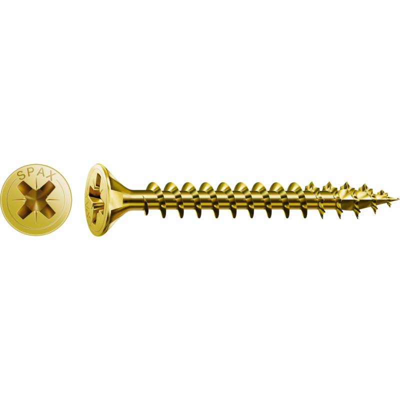 SPAX Universalschraube YELLOX Vollgewinde Senkkopf Kreuzschlitz CUT4-Spitze 4 x 30mm - 1000 Stück von SPAX International GmbH & Co. KG