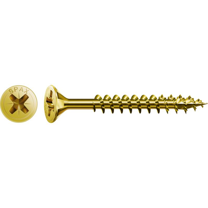 SPAX Universalschraube YELLOX Vollgewinde Senkkopf Kreuzschlitz CUT4-Spitze 5 x 70mm - 100 Stück von SPAX International GmbH & Co. KG