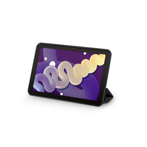 SPC Cosplay Sleeve 3 Schutzhülle für Tablet kompatibel mit SPC Gravity 3/3 SE / 3 Pro / 3 4G Senior Edition mit Standfunktion, faltbar, Schwarze Oberfläche von SPC