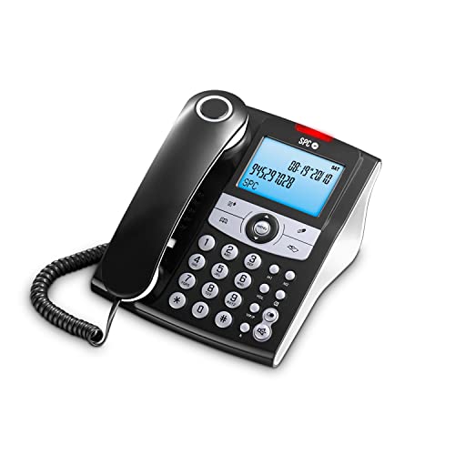 SPC Elegance ID – Festnetztelefon mit beleuchtetem Display, 2 Direktspeichern, Telefonbuch, Anrufer-ID, Freisprecheinrichtung und Anzeige für verpasste Anrufe - Schwarz SPC Elegance ID – Festnetztelefon mit beleuchtetem Display, 2 Direktspeichern, Telefonbuch, Anrufer-ID, Freisprecheinrichtung und Anzeige für verpasste Anrufe - Schwarz von SPC