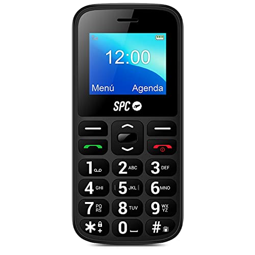 SPC Fortune 2 4G – 4G Mobiltelefon für Senioren, SOS-Taste, sehr hohe Ruftonlautstärke (102dB), Fernkonfiguration, große Tasten, Rufton und Intelligente Benachrichtigungen, Farbe Schwarz von SPC