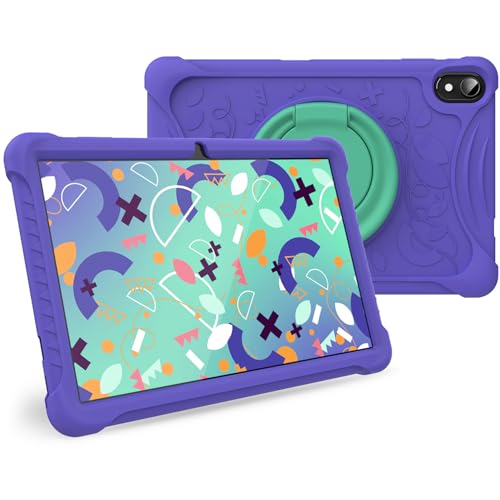 SPC Gravity 5 SE Kids Case – Kinderhülle aus leicht zu reinigendem Silikon Gravity 5 SE (10,1”) mit verstärkten stoßfesten Ecken und drehbarem Ring – Farbe Lila von SPC