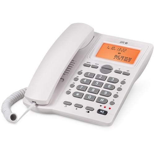 SPC Office ID 2 - Festnetztelefon mit beleuchtetem Display, 4 Direktspeichern und 10 indirekten Speichern, 2 Ruftonstufen, Anrufer-ID, Lichtsignal, Freisprechfunktion, Tisch- oder Wandmontage – Weiß SPC Office ID 2 - Festnetztelefon mit beleuchtetem Display, 4 Direktspeichern und 10 indirekten Speichern, 2 Ruftonstufen, Anrufer-ID, Lichtsignal, Freisprechfunktion, Tisch- oder Wandmontage – Weiß von SPC