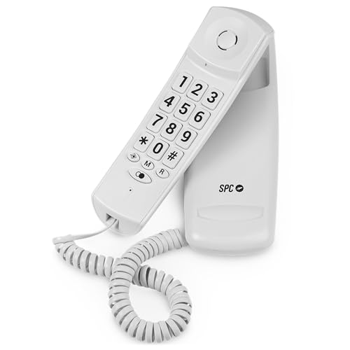 SPC Original Lite 2 – Kompaktes und benutzerfreundliches Festnetztelefon für den Schreibtisch oder die Wand, Signallicht, 10 indirekte Speicherplätze, große Tasten, Wahlwiederholung - Weiß von SPC
