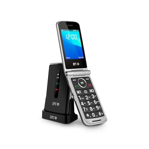 SPC Prince 4G – Senioren-Handy mit Klappe, großen, leicht zu bedienenden Tasten, SOS-Taste, Fernkonfiguration, Ladestation, USB-C und 2 Direktspeichern - Schwarz SPC Prince 4G – Senioren-Handy mit Klappe, großen, leicht zu bedienenden Tasten, SOS-Taste, Fernkonfiguration, Ladestation, USB-C und 2 Direktspeichern - Schwarz von SPC