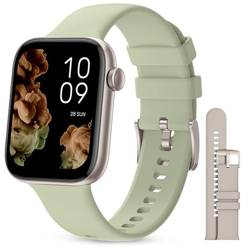 SPC Smartee Duo 2 – Smartwatch mit austauschbarem Armband, 1,78" AMOLED-Display, großer Akku 7 Tage, 100 Sportmodi, IP68, Bluetooth-Anrufe, Android und iOS – Farbe Beige/Grün von SPC