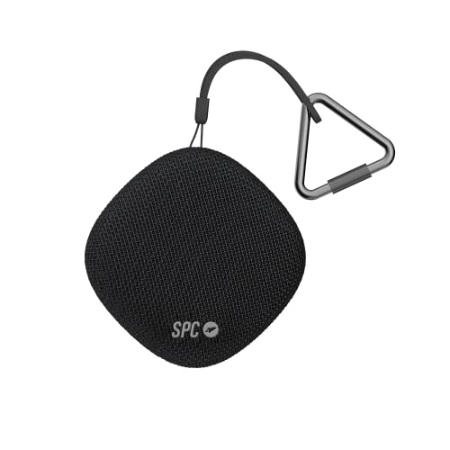 SPC Sound Go - Tragbarer Bluetooth 5.0 Lautsprecher mit Karabiner, kompakte, Lange Akkulaufzeit von 24 Stunden, 7W Leistung, wasserdicht (IPX7), True Wireless Stereo, USB-C, Textildesign von SPC