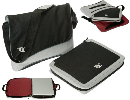 2 Teile Set Twin Bag Tasche mit entnembare Laptoptasche 15,4 Zoll Schultertasche Damen Herren 11160 Schwarz von SPEAR