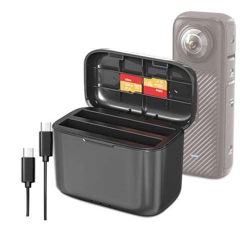 Schnellladehub für Insta360 X4 Akku, schnelles tragbares 2-Kanal-Akku-Ladegerät, kompatibel mit Insta360 X4 Zubehör, kann Zwei Akkus und eine Micro SD-Karte speichern Schnellladehub für Insta360 X4 Akku, schnelles tragbares 2-Kanal-Akku-Ladegerät, kompatibel mit Insta360 X4 Zubehör, kann Zwei Akkus und eine Micro SD-Karte speichern von SPEEDY BEE