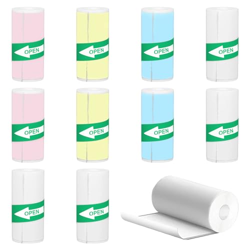 SPERMUOY 10 Rollen Thermopapier Selbstklebend Mini Drucker Rollen Selbstklebend Thermopapier für Kinder Mini Thermal Pinter Papier(57 x 25 mm) Drucker Papier für Mini Mobiler Fotodrucker von SPERMUOY