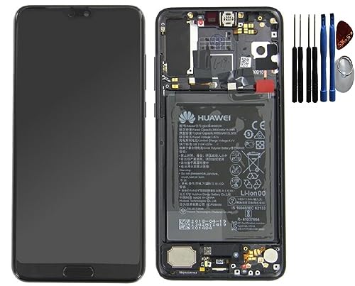 SPES Original Huawei Display Bildschirm LCD Touchscreen für Huawei P20 Pro mit Rahmen Schwarz mit Akku von SPES