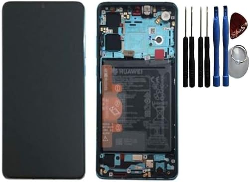 SPES Original Huawei OLED Display LCD Touchscreen Bildschirm für Huawei P30 Rahmen mit Akku inklusive Werkzeug für einbau (blau) von SPES