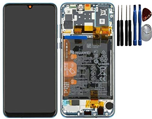 SPES Original LCD Display Touchscreen Bildschirm für Huawei P30 Lite New Edition 2020 Rahmen Akku Peacock Blue Blau MAR-LX1B von SPES