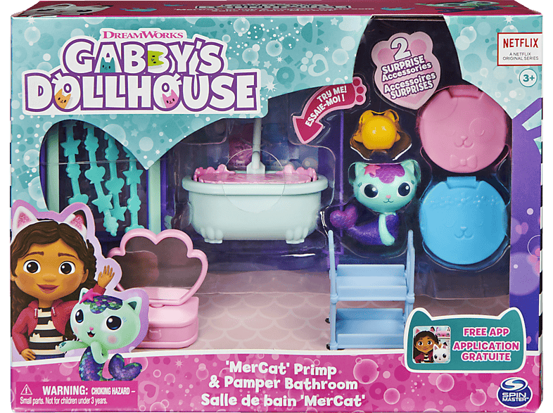 SPIN MASTER 37410 Gabby's Dollhouse Deluxe Room MerCats Badezimmer Spielset Mehrfarbig von SPIN MASTER