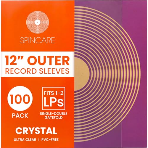 100x 12” Standard Vinyl LP Schallplatten Hüllen | Crystal Superklares Polypropylen Hüllen | Passen Für Single Doppel- Und Dreifachalben Und Lps | Säurefreie Plastikschutzhüllen 100x 12” Standard Vinyl LP Schallplatten Hüllen | Crystal Superklares Polypropylen Hüllen | Passen Für Single Doppel- Und Dreifachalben Und Lps | Säurefreie Plastikschutzhüllen von SPINCARE