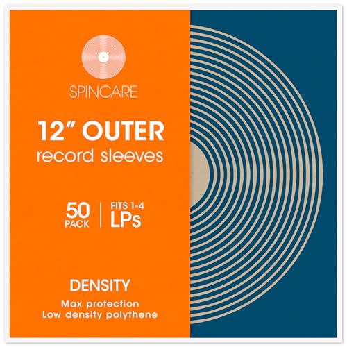 50x 12" Vinyl LP Schallplatten Hüllen | DENSITY Schutzhüllen Polyethylen für 1-3 Gatefold LPs | Premium-Qualität 100 Mikron | UV-Beständig | 323mm x 327mm | Vinyl Cover Sleeves von SPINCARE