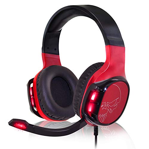 SPIRIT OF GAMER - ELITE-H60 - Rotes Audio Pro Gamer Headset - Simultanleder - Mikrofon - Rote LED Hintergrundbeleuchtung für Kopfhörer - Multiplattform-PC / PS4 / XBOX ONE von SPIRIT OF GAMER