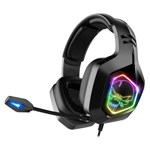 SPIRIT OF GAMER - Elite-H50 - Vollschwarzes Gamer Audio Headset - Flexibles Mikrofon - Kunstlederkissen - LED RGB - - 3,5-mm-Klinken - PS5 / XBOX X / PC / PS4 / XBOX ONE / Switch von SPIRIT OF GAMER
