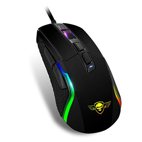 SPIRIT OF GAMER - Gaming-Maus PRO-M7 - LED Screen - 11 Modi - RGB-Farben - Anpassbar - Bis zu 4800 DPI Max - 3 anpassbare Profile - 7 programmierbare Tasten - Doppelte GripControl - PS4, XBOX ONE, PC von SPIRIT OF GAMER