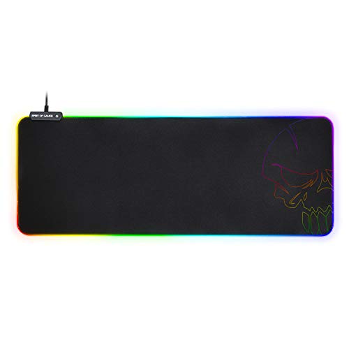 SPIRIT OF GAMER - MAUSTEPPICHE RGB XXL - Beleuchtete LED-Hintergrundbeleuchtung 10 Modi + RGB-Farben - rutschfeste Basis - Optische Maus/Laser-Kompatibilität - Abmessung: 85,7 x 33 x 0,5 cm (XXL) von SPIRIT OF GAMER