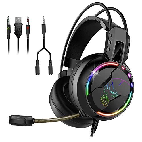 SPIRIT OF GAMER - PRO-H7 - Pro Gamer Audio Headset - Kunstleder - Flexibles Mikrofon - Regenbogen LED Hintergrundbeleuchtung - Multiplattform PS5 / XBOX X/PC / PS4 / XBOX ONE von SPIRIT OF GAMER