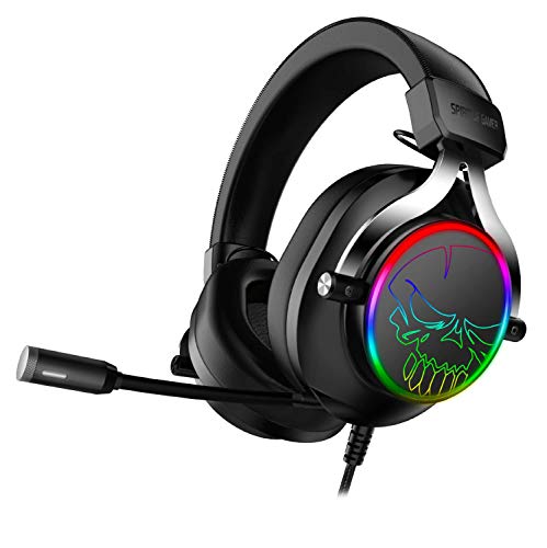 SPIRIT OF GAMER - XPERT H600 - USB PC Gaming Headset-Sound 7.1 Virtueller Surround-Sound - RGB-LED - Schwarz - Mikrofon mit Rauschunterdrückung - PS5 / XBOX X / PS4 / XBOX ONE von SPIRIT OF GAMER