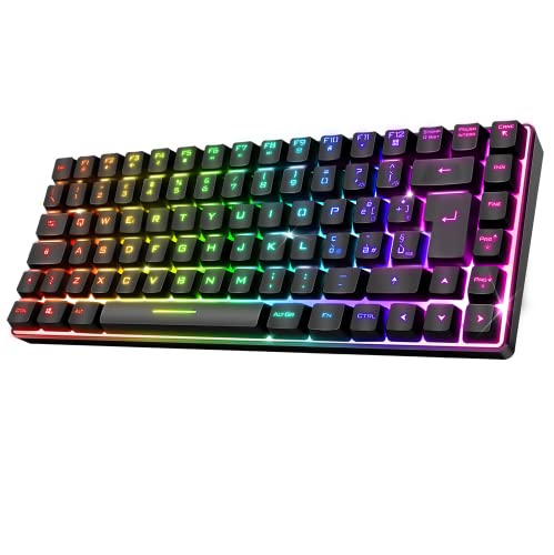 Spirit of Gamer | Kabellos Bluetooth Gaming Tastatur | Keyboard TKL RGB QWERTY 65% | Semi-Mechanische Tasten mit Hintergrundbeleuchtung Davon 25 Anti-Ghosting | Kompatibel mit PC Smartphone & Tablet Spirit of Gamer | Kabellos Bluetooth Gaming Tastatur | Keyboard TKL RGB QWERTY 65% | Semi-Mechanische Tasten mit Hintergrundbeleuchtung Davon 25 Anti-Ghosting | Kompatibel mit PC Smartphone & Tablet von SPIRIT OF GAMER