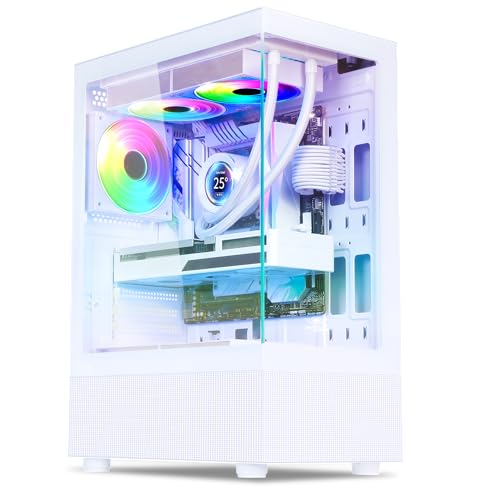 Spirit Of Gamer Spectra Gamer PC-Gehäuse RGB – 3 Lüfter ARGB 120 mm inklusive – Medium Tower Gaming leer Hartglas 270° – (weiß) von SPIRIT OF GAMER