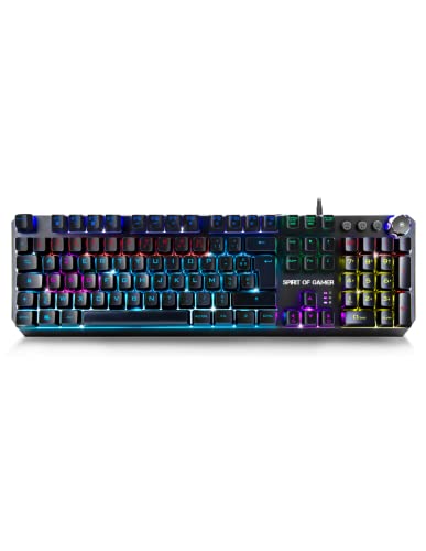Spirit Of Gamer XPERT-K400 – Mechanische Tastatur mit AZERTY-Schalter, blau, AZERTY – Hintergrundbeleuchtung RGB 20 Modi – 3 Profile – 12 Makros – Kabel 180 cm – Anti-Ghosting Touch von SPIRIT OF GAMER