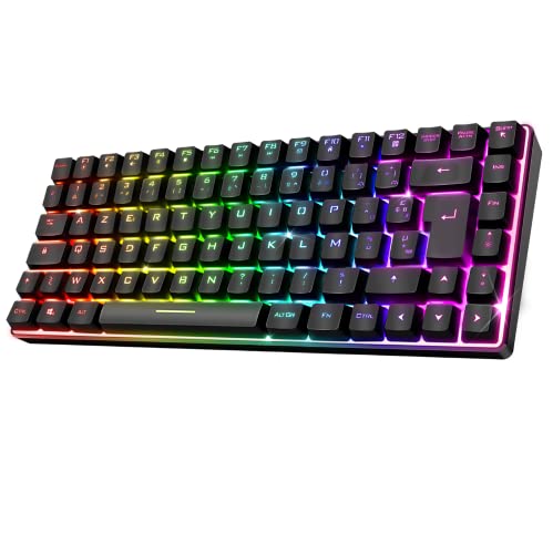 Spirit of Gamer - Gaming Tastatur Kabellos RGB - TKL Tastatur 65% - Semi-Mechanische Tasten mit 25 Anti-Ghosting - Kabellose und Bluetooth Konnektivität - Kompatibel mit Gaming PC, Smartphone, Tablet Spirit of Gamer - Gaming Tastatur Kabellos RGB - TKL Tastatur 65% - Semi-Mechanische Tasten mit 25 Anti-Ghosting - Kabellose und Bluetooth Konnektivität - Kompatibel mit Gaming PC, Smartphone, Tablet von SPIRIT OF GAMER
