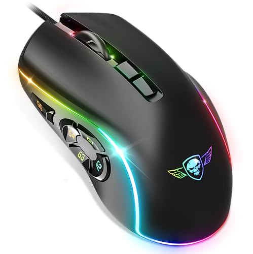 Spirit of Gamer x Elite M30 | PC Gaming Maus mit Kabel | 10 Programmierbare Tasten | Optischer Sensor mit 12800 DPI | 13 RGB Hintergrundbeleuchtungseffekte | Ergonomische Gaming Maus | Fingerschlitze von SPIRIT OF GAMER