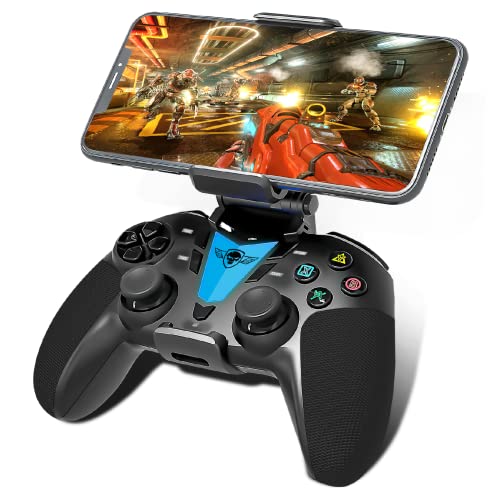 Telefon Controller für Android Smartphone Bluetooth mit programmierbarer Taste + Smartphone Halterung, Kompatibel mit iPhone, Apple TV, IOS, Android, PS4, PS3 und PC Gamer Telefon Controller für Android Smartphone Bluetooth mit programmierbarer Taste + Smartphone Halterung, Kompatibel mit iPhone, Apple TV, IOS, Android, PS4, PS3 und PC Gamer von SPIRIT OF GAMER
