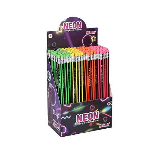 SPIRIT 404253 TTS Bleistift mit Radiergummi, Neon, 144 Stk von SPIRIT