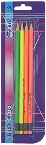 TTS Bleistifte Rund mit Radiergummi Fluo Rund, 4 Stk von SPIRIT