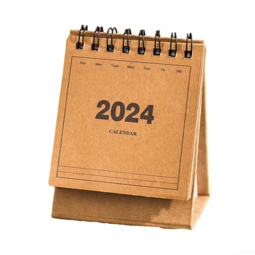 Kleiner Tischkalender 2024, englischer Kalender, einfache Schreibtischdekoration (1) von SPORTARC